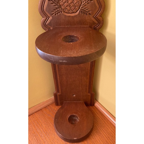Vintage Wood Paper Towel Holder with Pineapple Carved Backing Retro - Picture 4 of 8